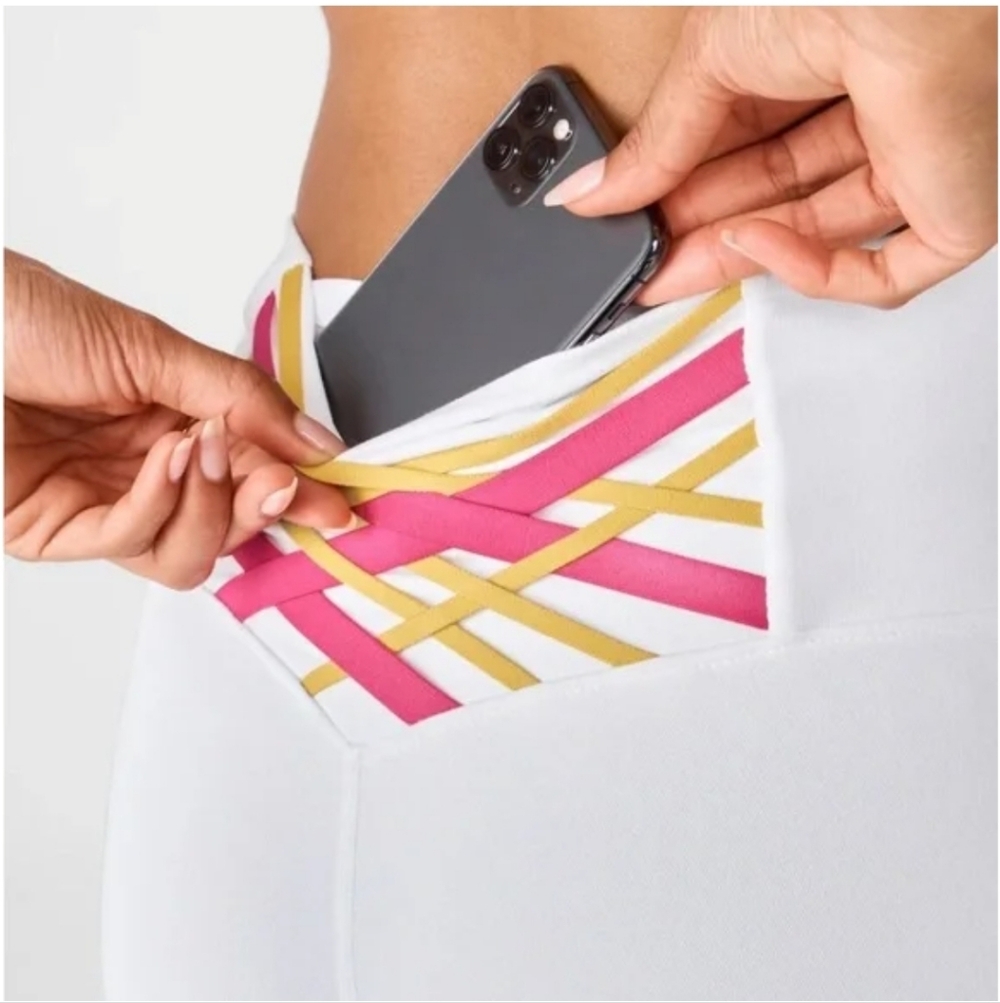 Fabletics Boost Powerhold White UPF Protection Leggings - Picture 2 of 7